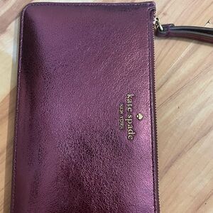 Kate Spade Metallic Plum Clutch